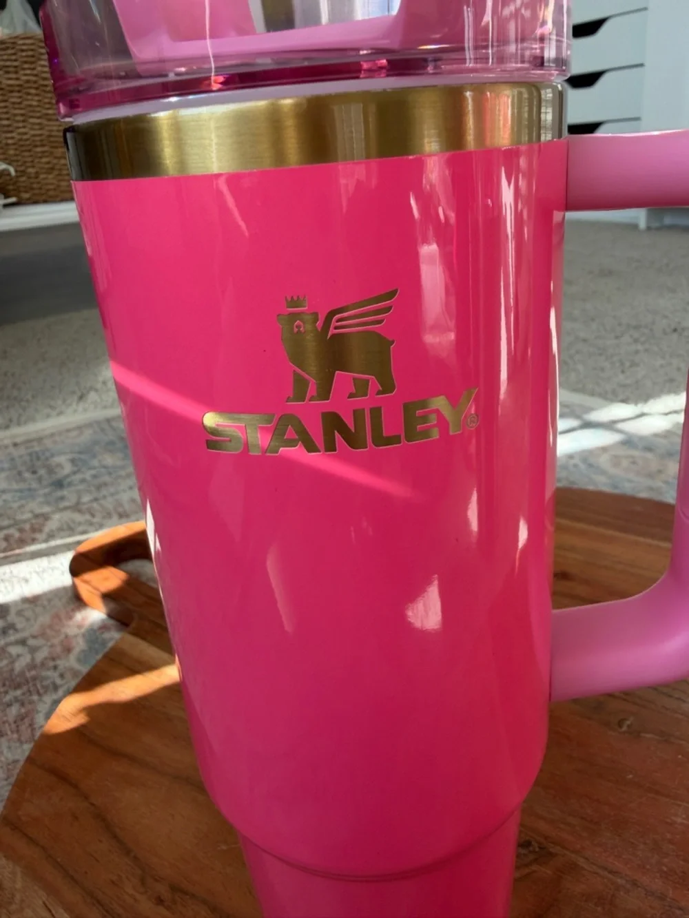 Stanley Pink Insulated Travel Mug with Handle - Picture 12 of 15